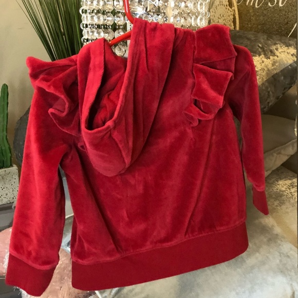 ❣️Red Ruffled Velvet Jacket❣️ - Picture 3 of 4